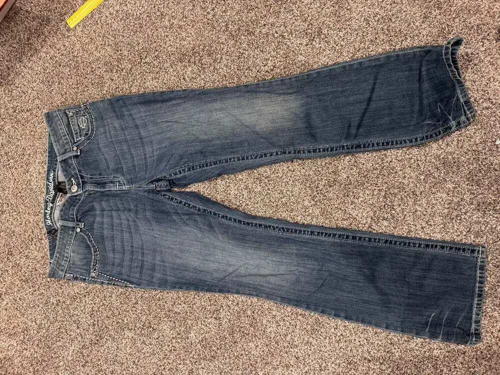 Harley-Davidson Women's Angel Wing Embroidered and Studded Bootcut Jeans Size 12
